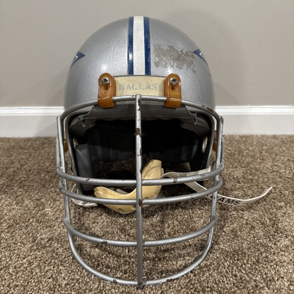 Vintage Dallas Cowboys Professional Game Helmet MAXPRO 2001 NFL Silver Blue Mask - Picture 3 of 14